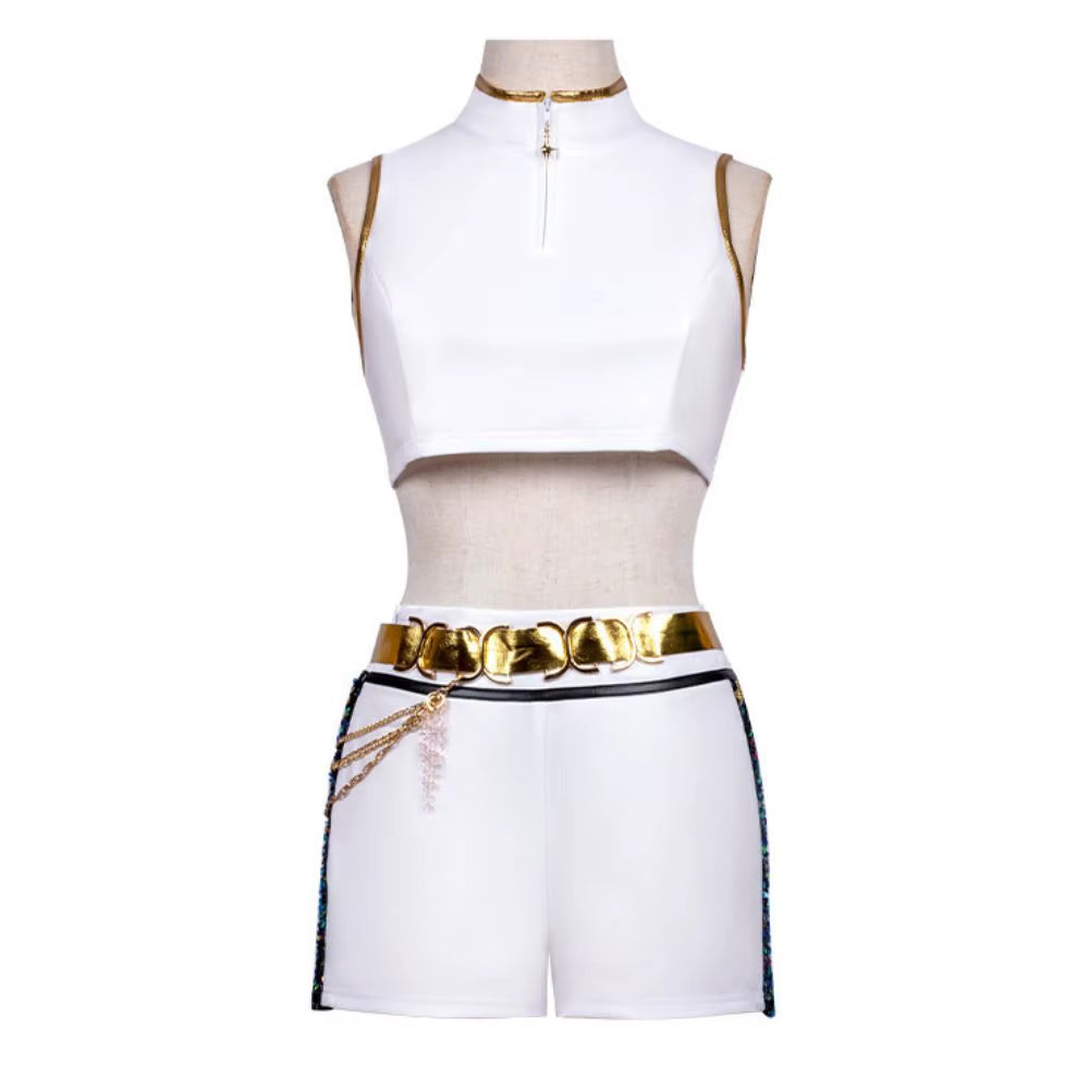 Kids Girls Kpop Demon Hunters Rumi Zoey Mira Cosplay Fantasia Costume for Child Idol Roleplay Outfits Halloween Carnival Suit