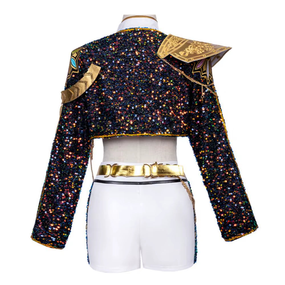 Kids Girls Kpop Demon Hunters Rumi Zoey Mira Cosplay Fantasia Costume for Child Idol Roleplay Outfits Halloween Carnival Suit