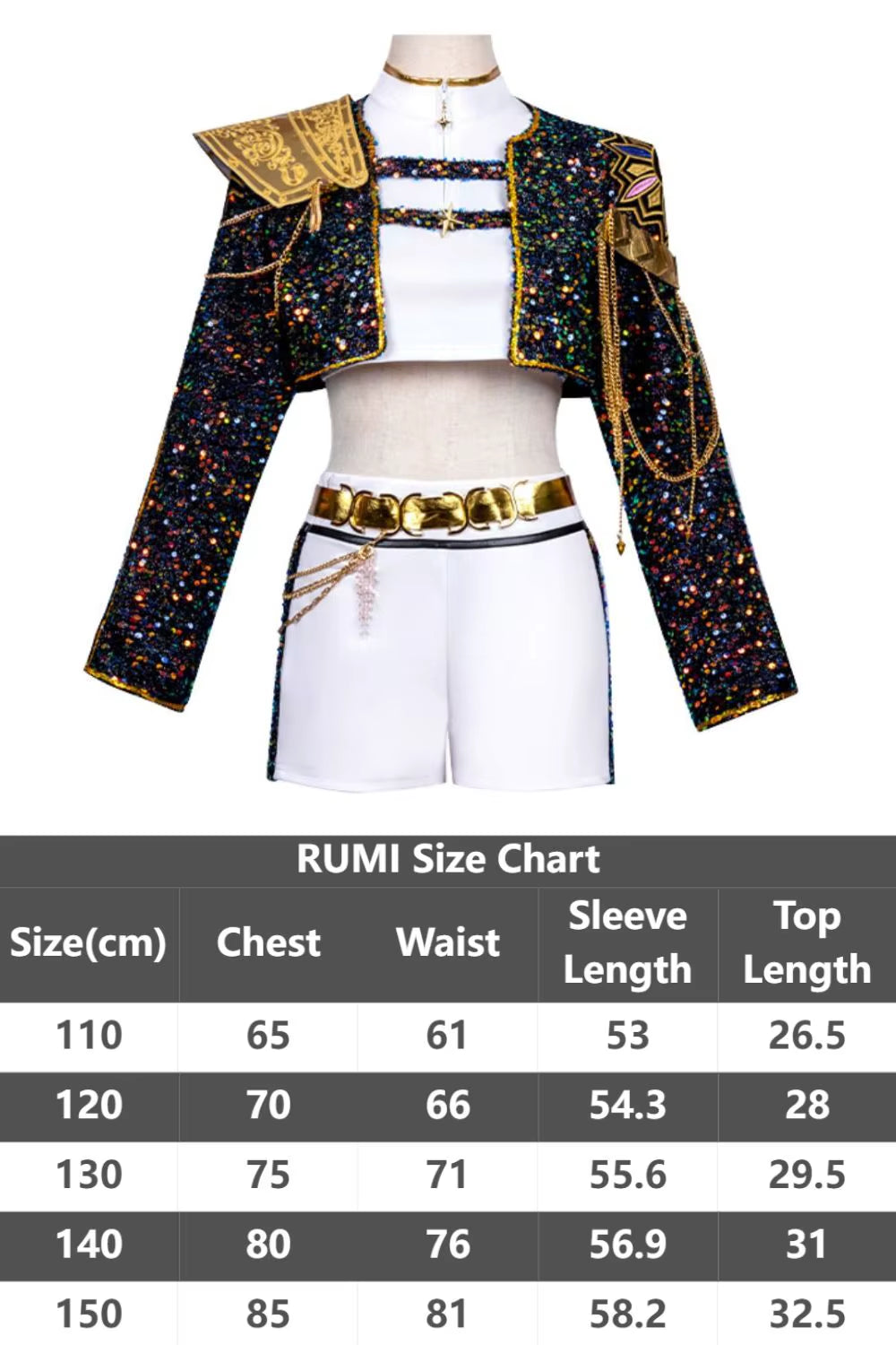 Kids Girls Kpop Demon Hunters Rumi Zoey Mira Cosplay Fantasia Costume for Child Idol Roleplay Outfits Halloween Carnival Suit